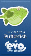My child is a Pufferfish at EVO Swim School