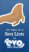 My child is a Sea Lion at EVO Swim School